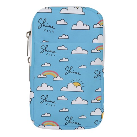 Seamless Pattern Vector Owl Cartoon With Bugs Waist Pouch (Small) from ArtsNow.com