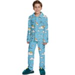 Sky Pattern Kids  Long Sleeve Velvet Pajamas Set