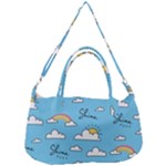 Seamless Pattern Vector Owl Cartoon With Bugs Removable Strap Handbag