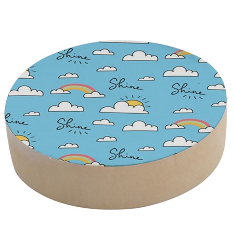 Seamless Pattern Vector Owl Cartoon With Bugs Wooden Bottle Opener (Round) from ArtsNow.com
