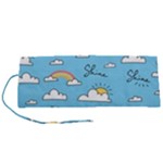 Seamless Pattern Vector Owl Cartoon With Bugs Roll Up Canvas Pencil Holder (S)