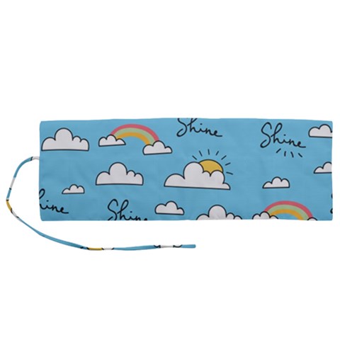 Seamless Pattern Vector Owl Cartoon With Bugs Roll Up Canvas Pencil Holder (M) from ArtsNow.com