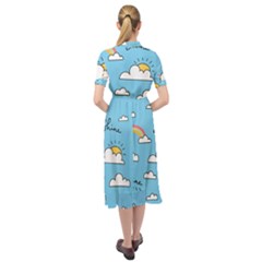 Keyhole Neckline Chiffon Dress 