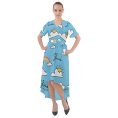 Front Wrap High Low Dress 
