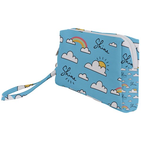 Seamless Pattern Vector Owl Cartoon With Bugs Wristlet Pouch Bag (Small) from ArtsNow.com