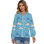 Sky Pattern Women s Long Sleeve Button Up Shirt