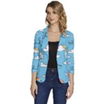 Sky Pattern Women s One-Button 3/4 Sleeve Short Jacket