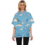 Sky Pattern Women s Batwing Button Up Shirt