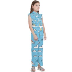 Kids  Sleeveless Ruffle Edge Band Collar Chiffon One Piece 