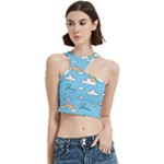 Sky Pattern Cut Out Top