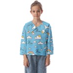 Seamless Pattern Vector Owl Cartoon With Bugs Kids  Sailor Shirt