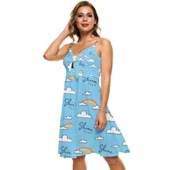 Sleeveless Tie Front Chiffon Dress 