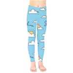 Seamless Pattern Vector Owl Cartoon With Bugs Kids  Classic Winter Leggings