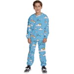Seamless Pattern Vector Owl Cartoon With Bugs Kids  Sweatshirt set
