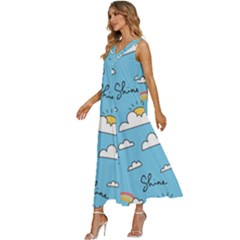 V-Neck Sleeveless Wide Leg Pants Overalls 