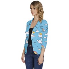 Women s One-Button 3/4 Sleeve Short Jacket 