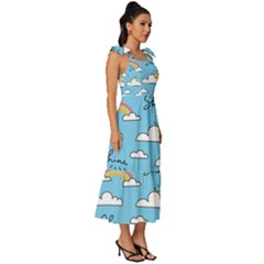Tie-Strap Tiered Midi Chiffon Dress 