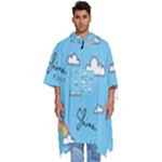 Seamless Pattern Vector Owl Cartoon With Bugs Men s Hooded Rain Ponchos