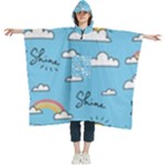 Seamless Pattern Vector Owl Cartoon With Bugs Women s Hooded Rain Ponchos