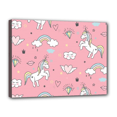 Cute Unicorn Seamless Pattern Canvas 16  x 12  (Stretched) from ArtsNow.com