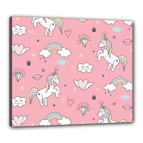 Cute Unicorn Seamless Pattern Canvas 24  x 20  (Stretched) from ArtsNow.com