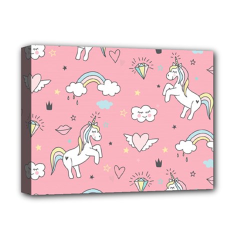 Cute Unicorn Seamless Pattern Deluxe Canvas 16  x 12  (Stretched)  from ArtsNow.com