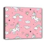 Cute Unicorn Seamless Pattern Deluxe Canvas 20  x 16  (Stretched)