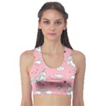 Cute Unicorn Seamless Pattern Fitness Sports Bra