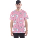 Cute Unicorn Seamless Pattern Men s Sport Mesh T-Shirt