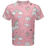 Cute Unicorn Seamless Pattern Men s Cotton T-Shirt