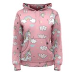 Cute Unicorn Seamless Pattern Women s Pullover Hoodie