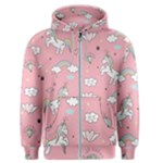 Cute Unicorn Seamless Pattern Men s Zipper Hoodie