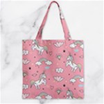 Cute Unicorn Seamless Pattern Zipper Grocery Tote Bag