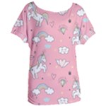 Cute Unicorn Seamless Pattern Women s Oversized T-Shirt
