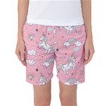 Cute Unicorn Seamless Pattern Women s Basketball Shorts