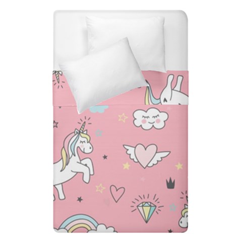 Cute Unicorn Seamless Pattern Duvet Cover Double Side (Single Size) from ArtsNow.com