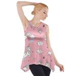 Cute Unicorn Seamless Pattern Side Drop Tank Tunic