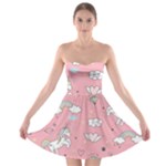Cute Unicorn Seamless Pattern Strapless Bra Top Dress