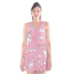 Cute Unicorn Seamless Pattern Scoop Neck Skater Dress