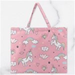 Cute Unicorn Seamless Pattern Zipper Large Tote Bag