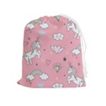 Cute Unicorn Seamless Pattern Drawstring Pouch (XL)