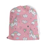 Cute Unicorn Seamless Pattern Drawstring Pouch (2XL)