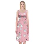 Cute Unicorn Seamless Pattern Midi Sleeveless Dress