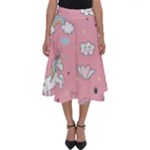 Cute Unicorn Seamless Pattern Perfect Length Midi Skirt