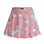Cute Unicorn Seamless Pattern Mini Flare Skirt