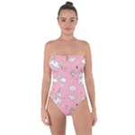 Cute Unicorn Seamless Pattern Tie Back One Piece Swimsuit