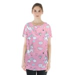 Cute Unicorn Seamless Pattern Skirt Hem Sports Top
