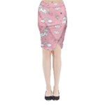 Cute Unicorn Seamless Pattern Midi Wrap Pencil Skirt