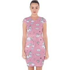 Capsleeve Drawstring Dress  
