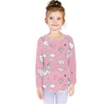 Cute Unicorn Seamless Pattern Kids  Long Sleeve T-Shirt
